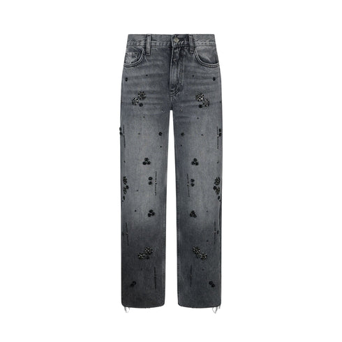 Liu Jo Jeans Jeans Donna straight con strass denim grigio 25 - Francavilla Moda